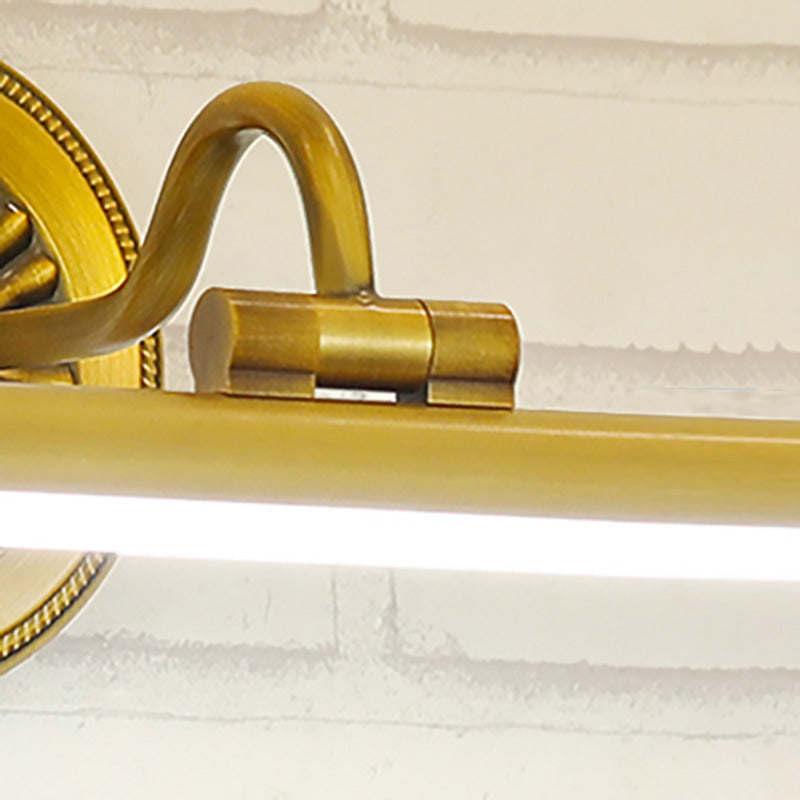 Luces de tocador de pared de luz LED de latón minimalista para el baño de baño de baño