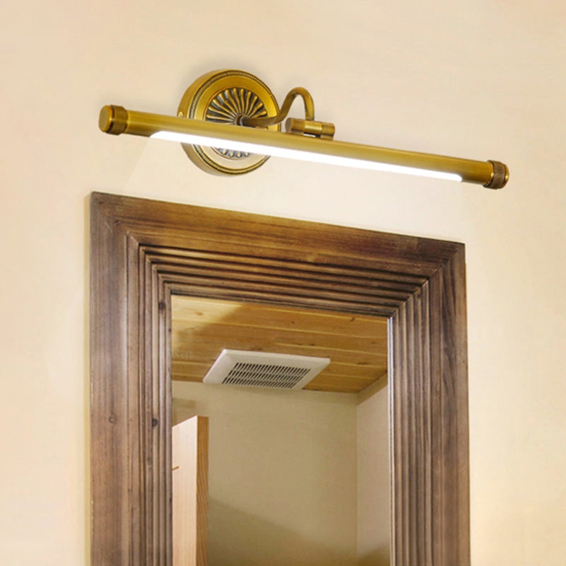 Luces de tocador de pared de luz LED de latón minimalista para el baño de baño de baño