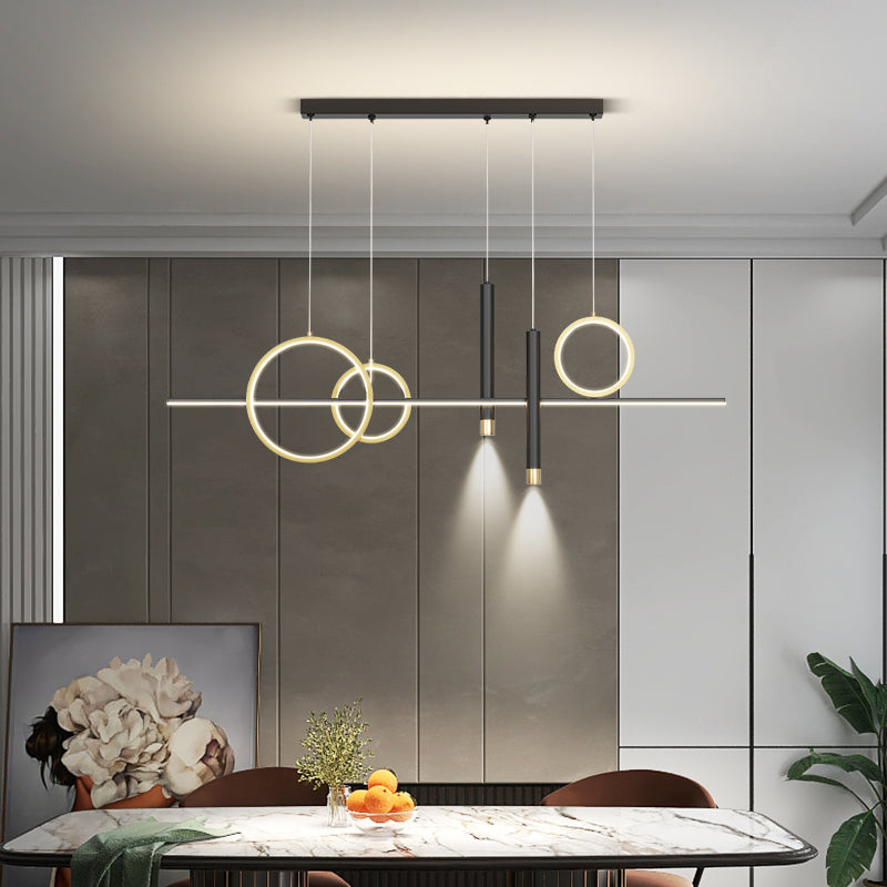 Geometric Chandelier Lighting Fixtures Modern Metal Kitchen Pendant Lights for Dining Room