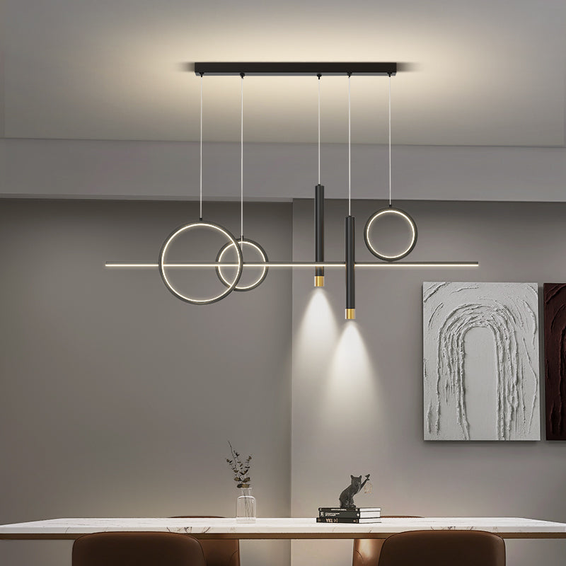 Geometric Chandelier Lighting Fixtures Modern Metal Kitchen Pendant Lights for Dining Room