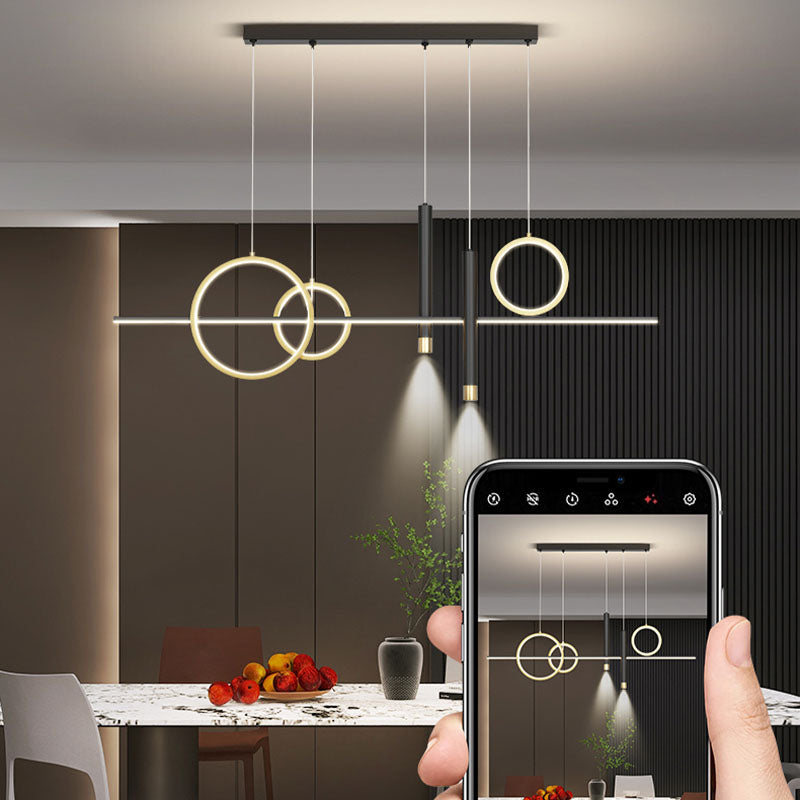 Geometric Chandelier Lighting Fixtures Modern Metal Kitchen Pendant Lights for Dining Room