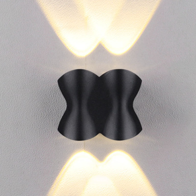Zwarte geometrische LED -wandlamp in moderne beknopte aluminium outdoor waterdichte wandwandeling