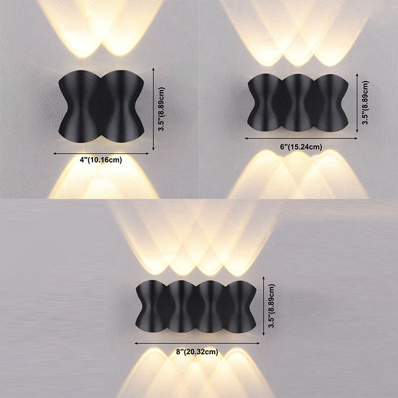 Zwarte geometrische LED -wandlamp in moderne beknopte aluminium outdoor waterdichte wandwandeling