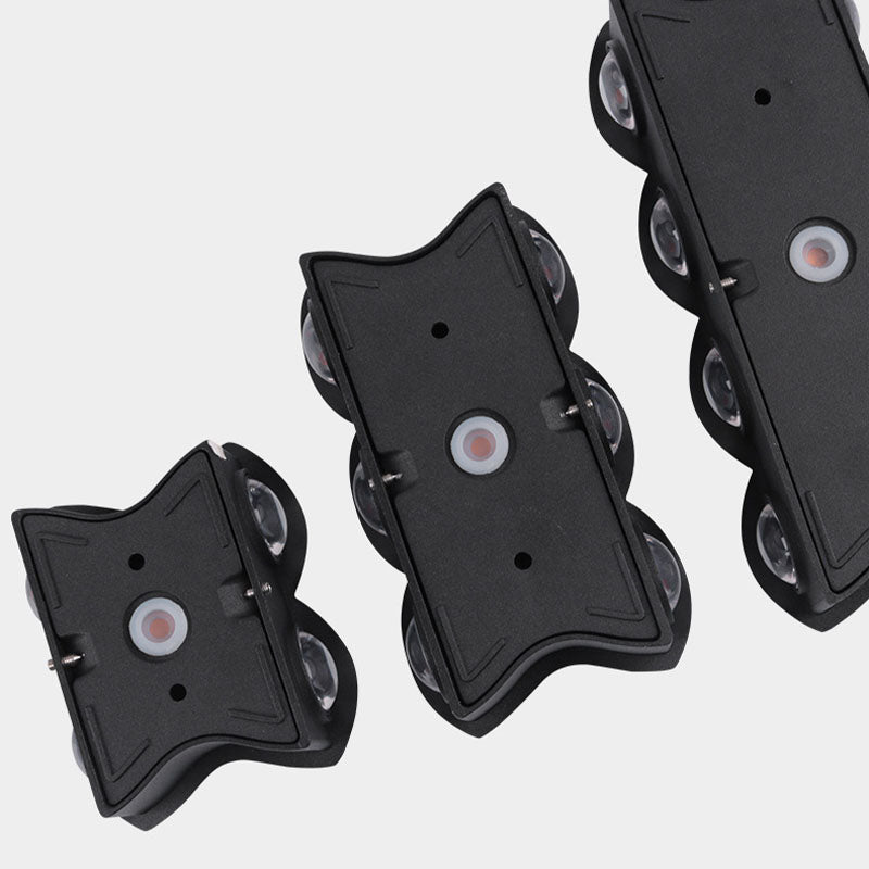 Zwarte geometrische LED -wandlamp in moderne beknopte aluminium outdoor waterdichte wandwandeling