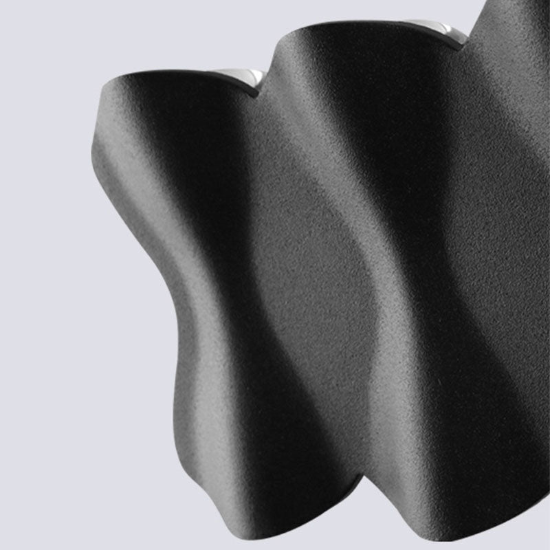 Zwarte geometrische LED -wandlamp in moderne beknopte aluminium outdoor waterdichte wandwandeling