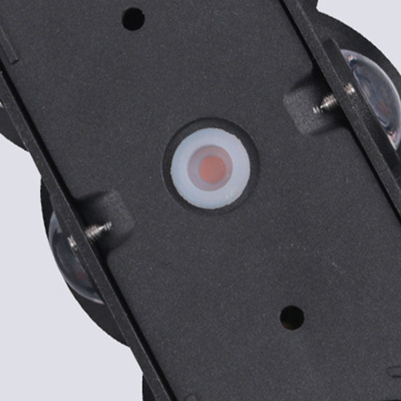 Zwarte geometrische LED -wandlamp in moderne beknopte aluminium outdoor waterdichte wandwandeling