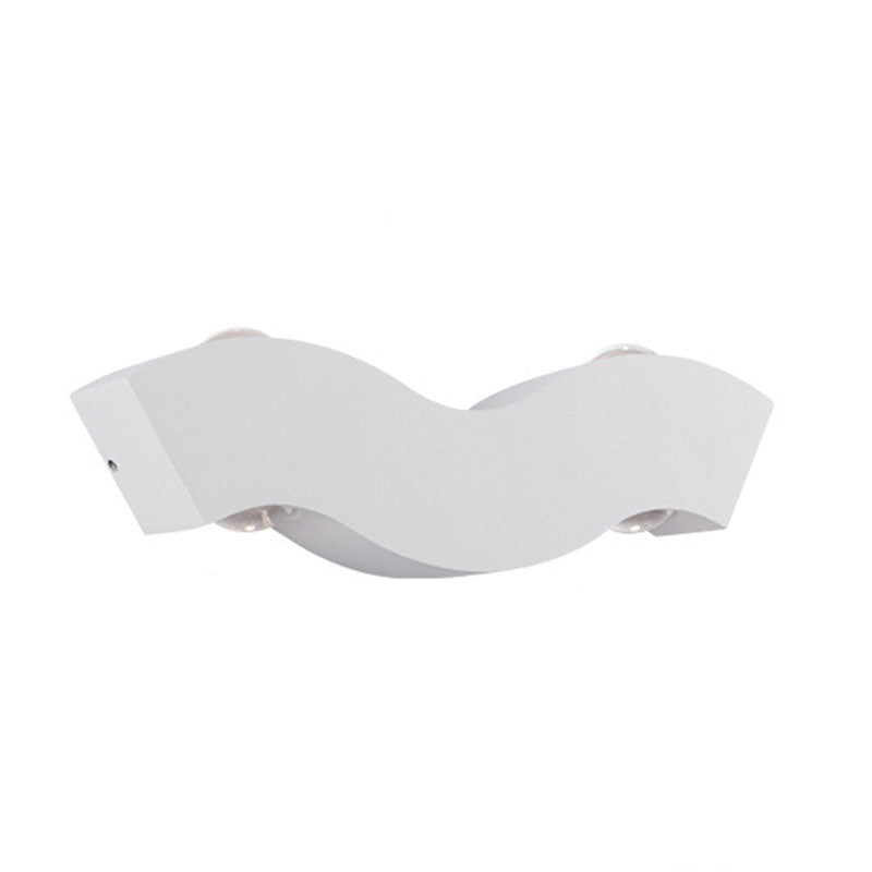 Weiße geometrische LED -wasserdichte Wandlampe in modernen kreativen Lack Aluminium Wandlampe