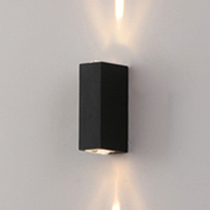 Lámpara de montaje de pared de aluminio moderna de 2 luces apliques de pared al aire libre para jardín