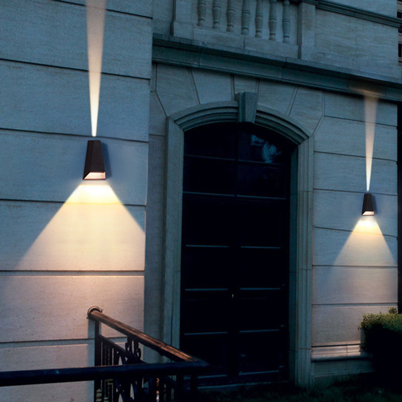 Lámpara de montaje de pared de aluminio moderna de 2 luces apliques de pared al aire libre para jardín