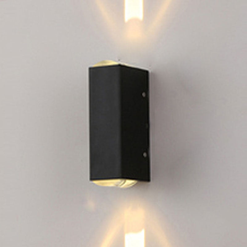 Lámpara de montaje de pared de aluminio moderna de 2 luces apliques de pared al aire libre para jardín