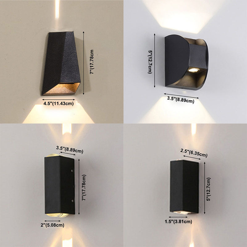 Lámpara de montaje de pared de aluminio moderna de 2 luces apliques de pared al aire libre para jardín