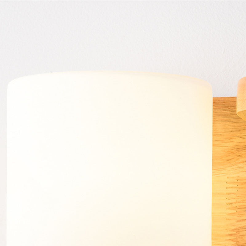 Nordische moderne Wandmontage helles Holz 1-Licht-Wandlampen für Schlafzimmer, Schiffe ohne Pflanzen