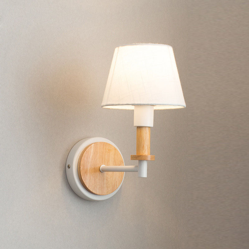 Cone Wood Wall Light Nordic Modern 1-light Wall Sconce for Children's Room