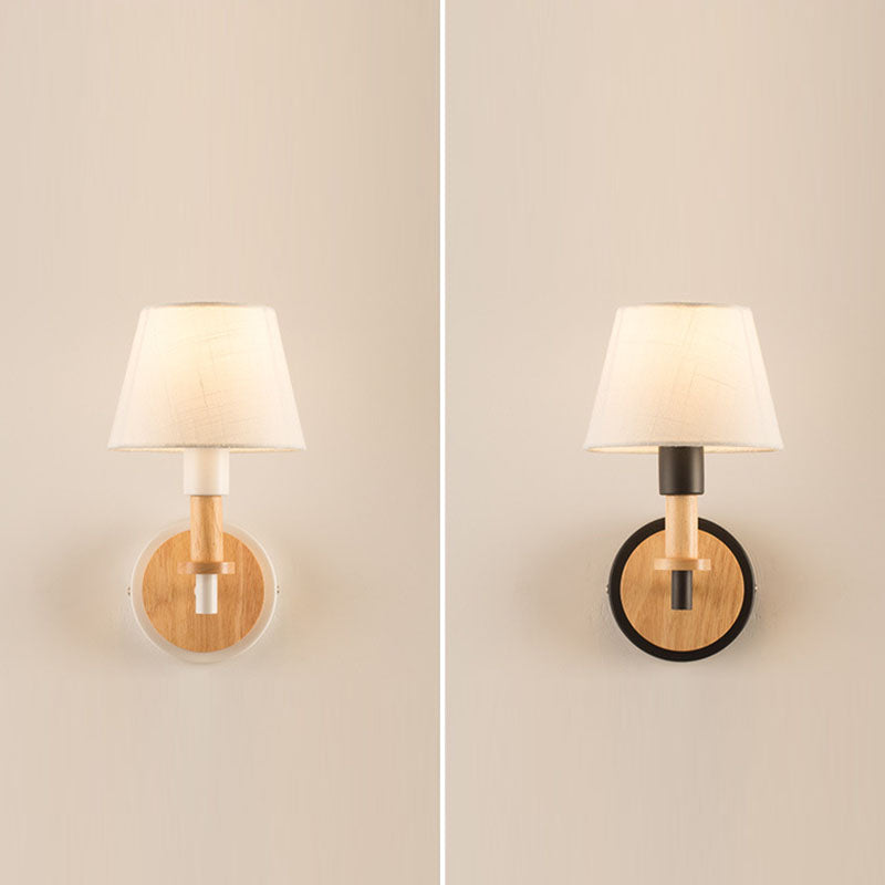 Cone Wood Wall Light Nordic Modern 1-light Wall Sconce for Children's Room