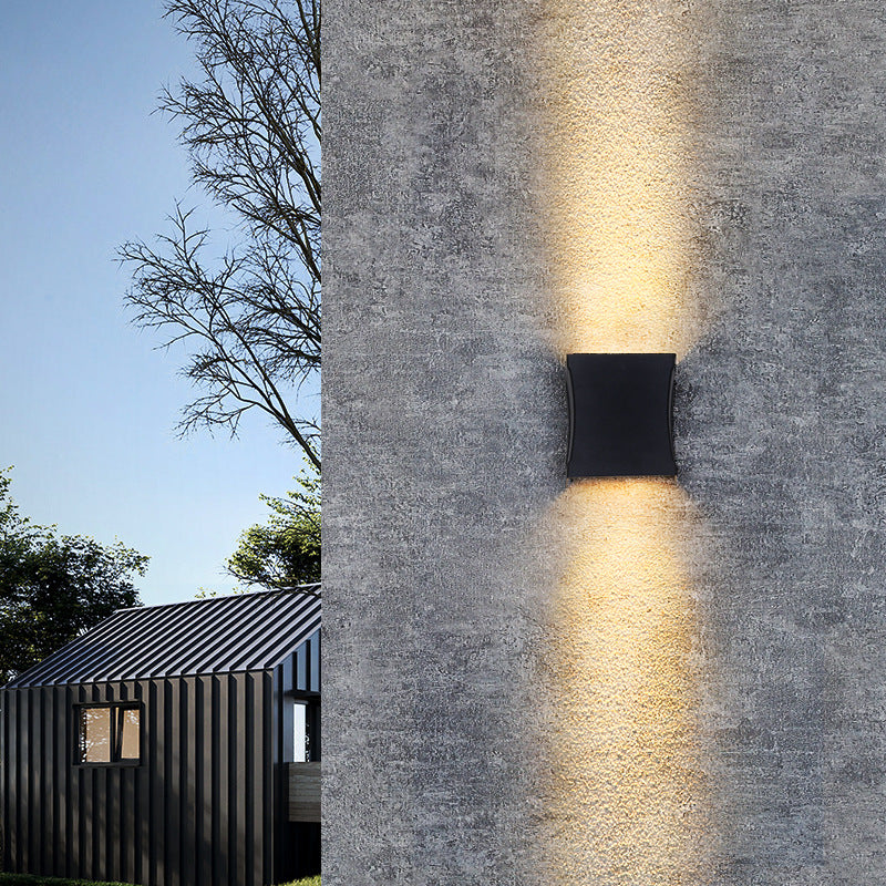 Luz de pared de pared de aluminio al aire libre moderna LED de pared de 2 luces LED de 2 luces