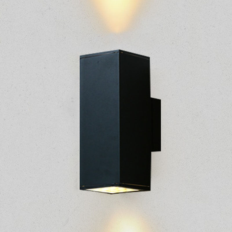 Modern Black Aluminum Wall Light Fixture 2-Light Outdoor Wall Sconce Light