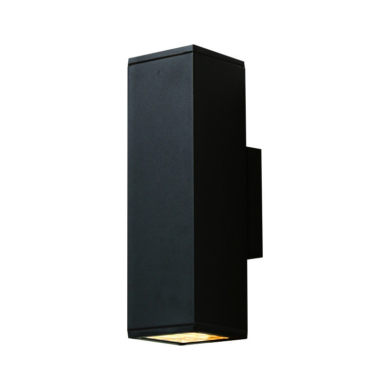 Modern Black Aluminum Wall Light Fixture 2-Light Outdoor Wall Sconce Light
