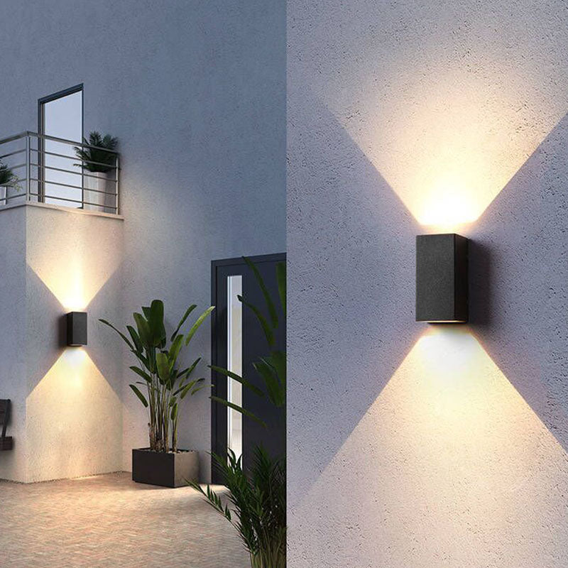 Moderne Metall 2-Licht-Wandhalterung Lampe schwarze Wandleuchten für Balkon