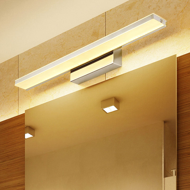 1-Kopf-lineare Schatten Wandleuchte moderne einfache Stilspiegelwandbeleuchtung in Weiß