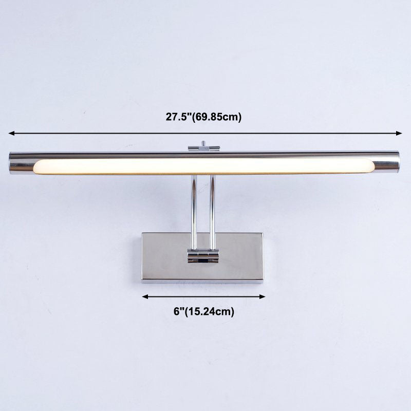 1-Light Linear Shade Wall Sconce Modern Style Metal Mirror Wall Lighting