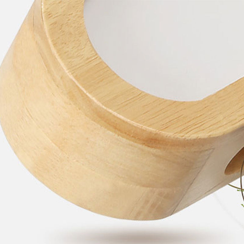 Wood 1-Light Linear Shade Wall Sconce Modern Simple Style Mirror Wall Lighting in Brown