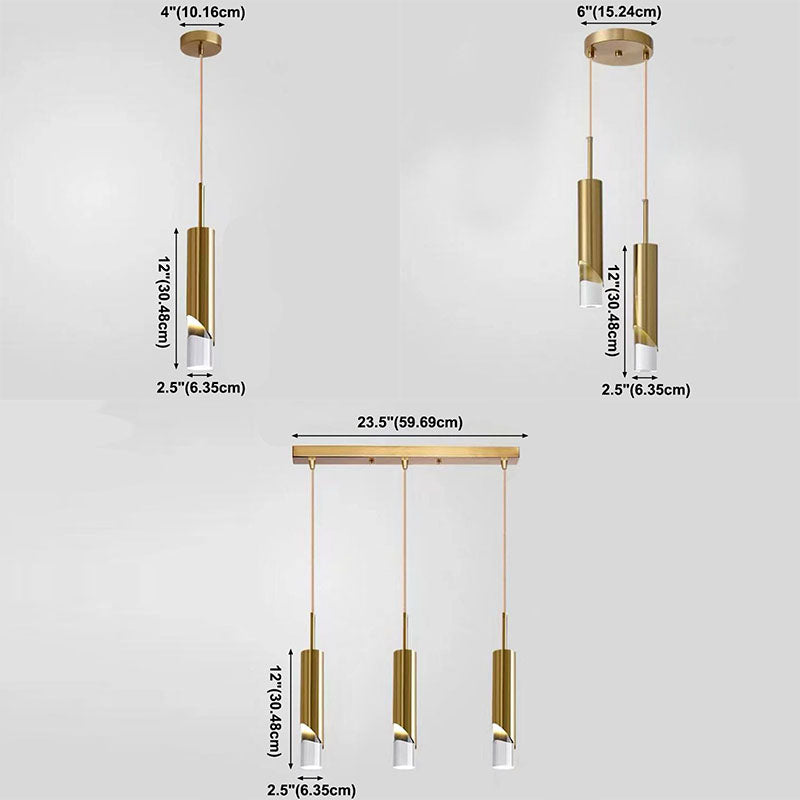 Stile moderno Acrilico Acrilico Ampiccamento Luci a sospensione Lampade cilindriche per camera da letto