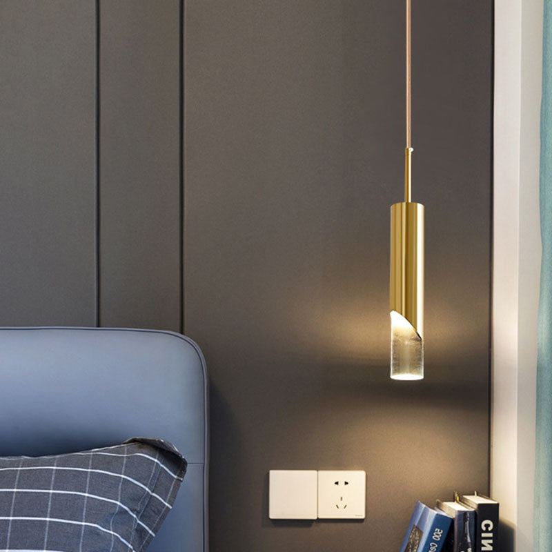 Stile moderno Acrilico Acrilico Ampiccamento Luci a sospensione Lampade cilindriche per camera da letto