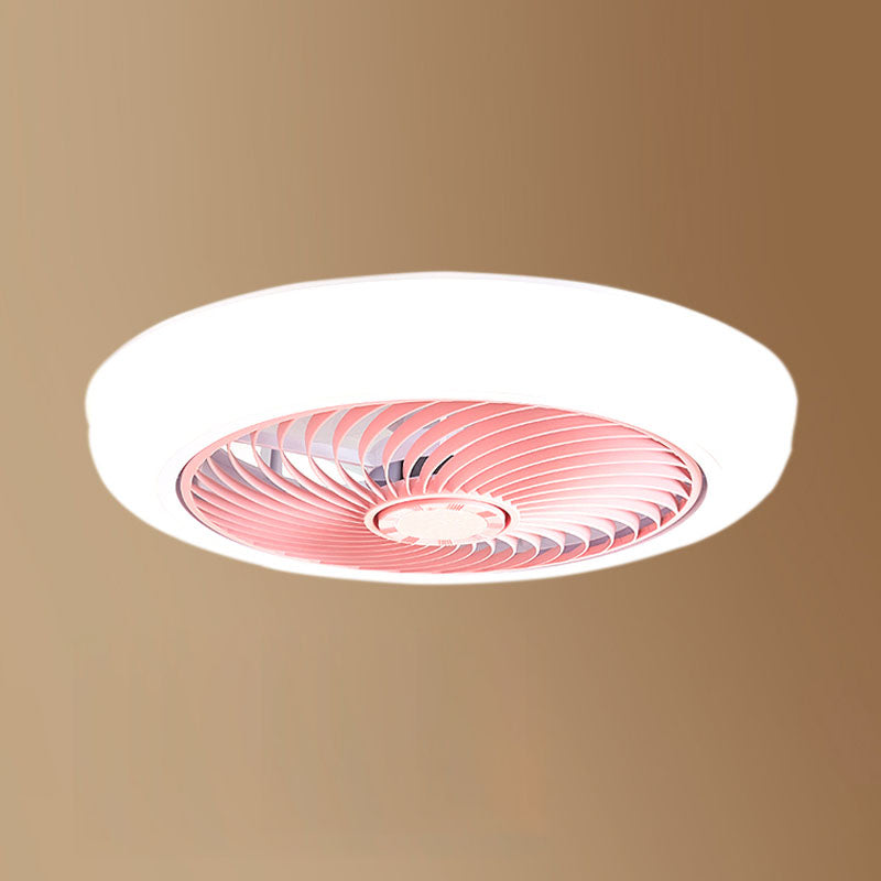 Moderne prägnante LED -Deckenlüfter leichte schmiedeeisere kreisförmige Decke mit Acrylschatten