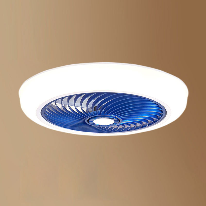 Moderne prägnante LED -Deckenlüfter leichte schmiedeeisere kreisförmige Decke mit Acrylschatten