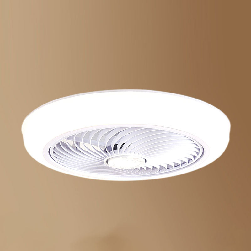 Moderne prägnante LED -Deckenlüfter leichte schmiedeeisere kreisförmige Decke mit Acrylschatten