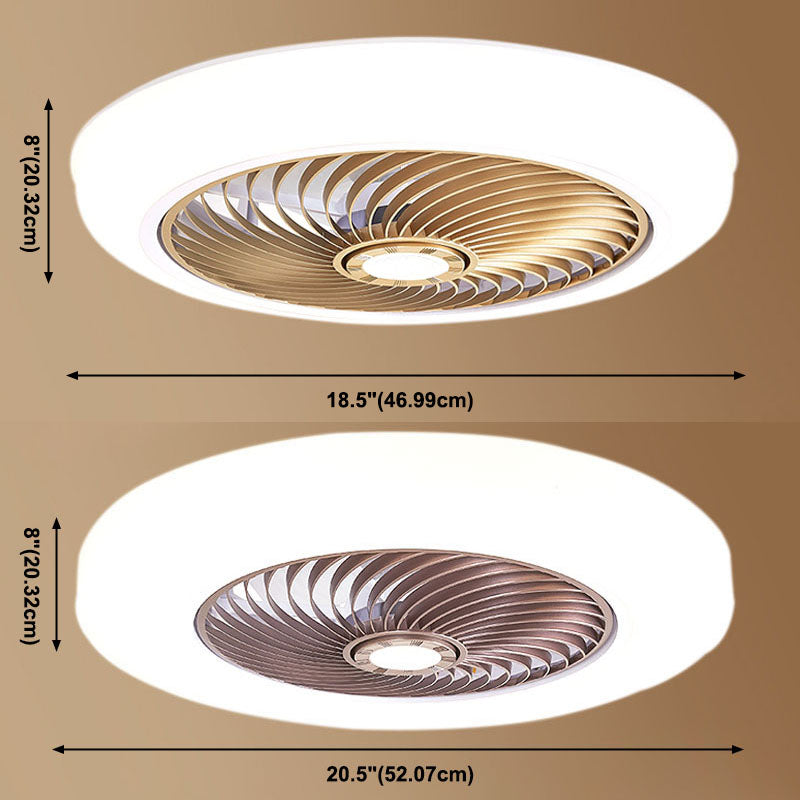 Moderne prägnante LED -Deckenlüfter leichte schmiedeeisere kreisförmige Decke mit Acrylschatten