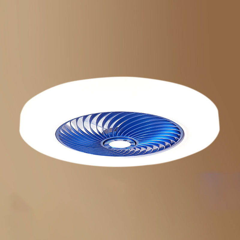 Moderne prägnante LED -Deckenlüfter leichte schmiedeeisere kreisförmige Decke mit Acrylschatten