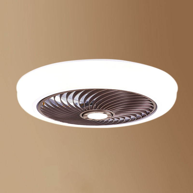 Moderne prägnante LED -Deckenlüfter leichte schmiedeeisere kreisförmige Decke mit Acrylschatten