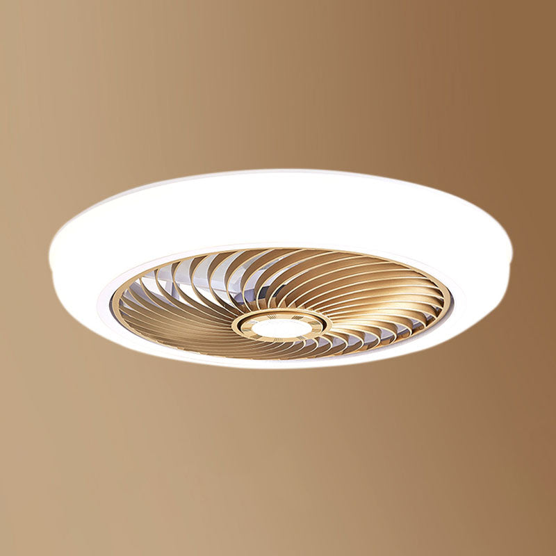 Moderne prägnante LED -Deckenlüfter leichte schmiedeeisere kreisförmige Decke mit Acrylschatten