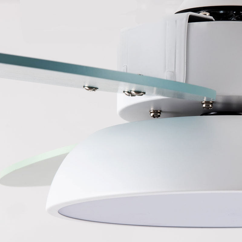 Niños Artísticos LED Light Light Iron Fan Landelier con lámina de madera colorida