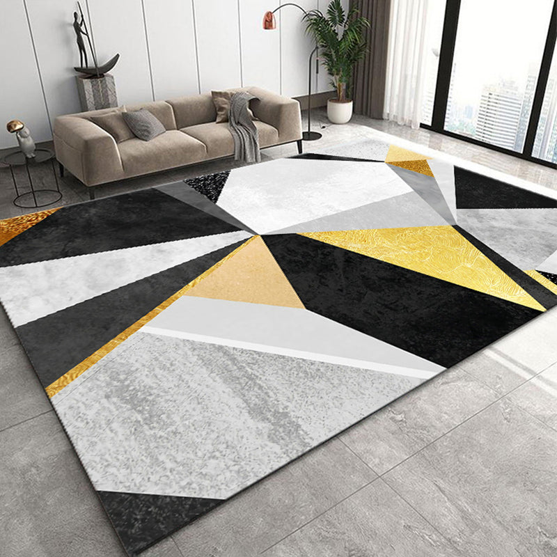 Modern Carpet Geometric Print Indoor Rug Stain Resistant Polyster Area Rug for Living Room