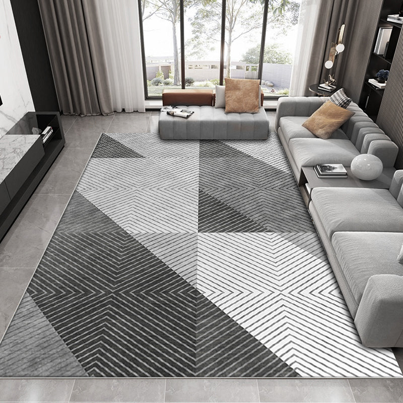 Dark Orange Modern Carpet Polyester Geometric Carpet Washable Carpet for Home Decor