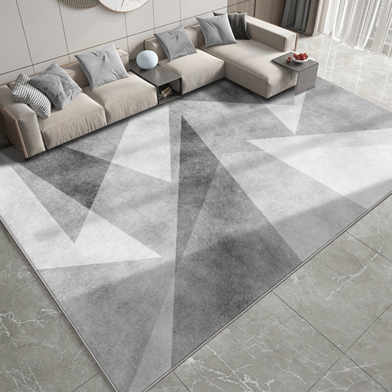 Dark Orange Modern Carpet Polyester Geometric Carpet Washable Carpet for Home Decor