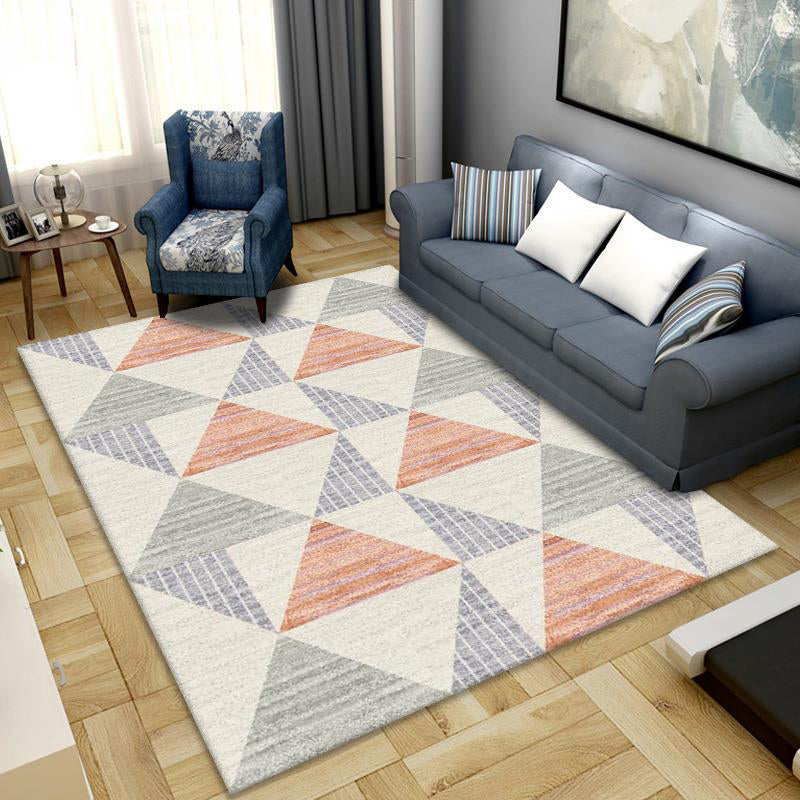 Modern Geometric Printed Rug Polyester Carpet Non-Slip Backing Indoor Carpet for Home Decoration