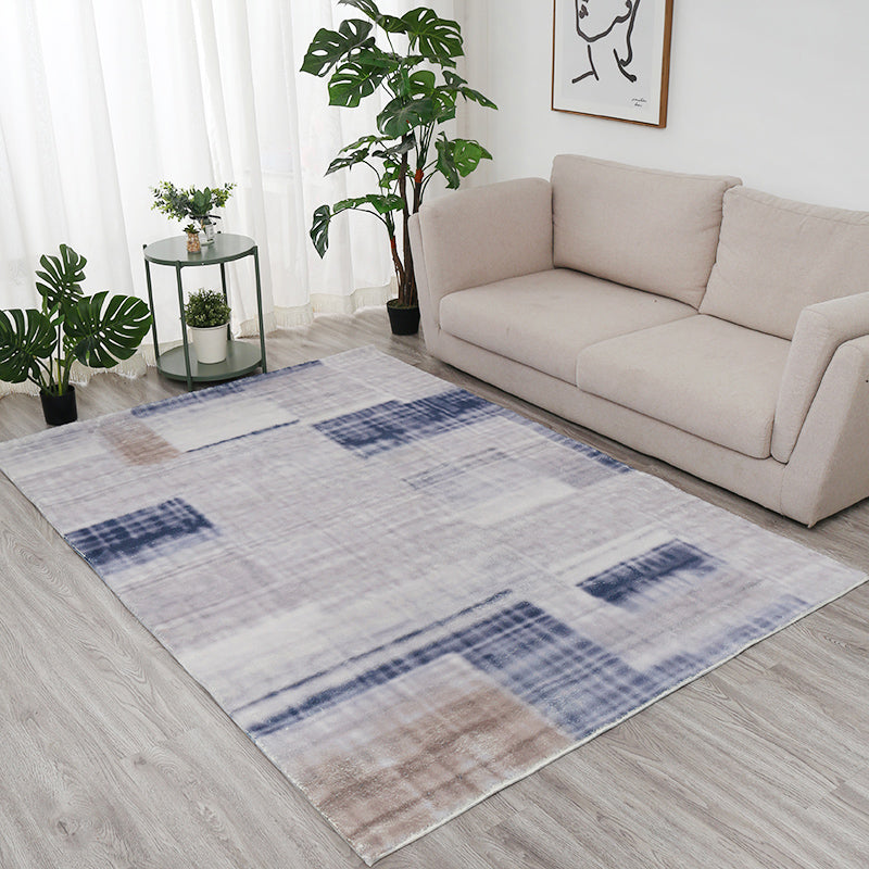 Stylish Geometric Pattern Area Rug Modern Polyester Rug Anti-Slip Easy Care Rug for Living Room