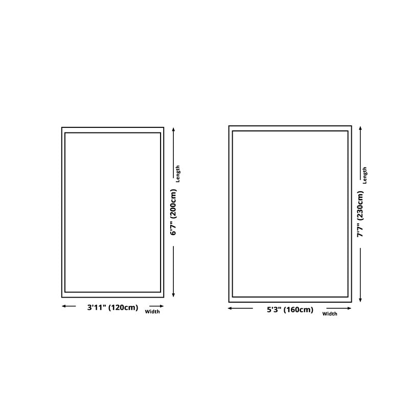 Modern Geometric Carpet Contrast Panel Area Rug Polyester Living Room Carpet with Non-Slip Backing