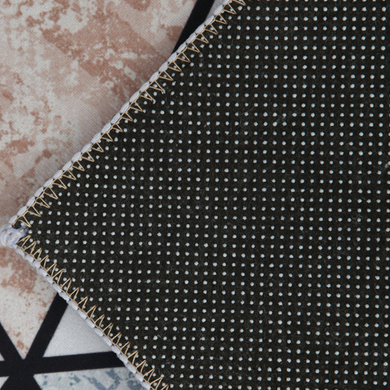 Grey Modern Area Carpet Geometric Pattern Polyester Area Rug Anti-Slip Washable Rug for Home Decor