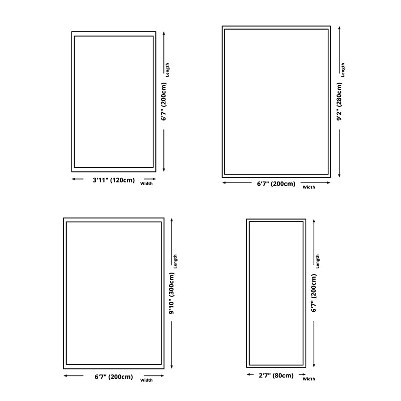 Black Nordic Rug Polyester Circle Indoor Rug Non-Slip Backing Rug for Living Room