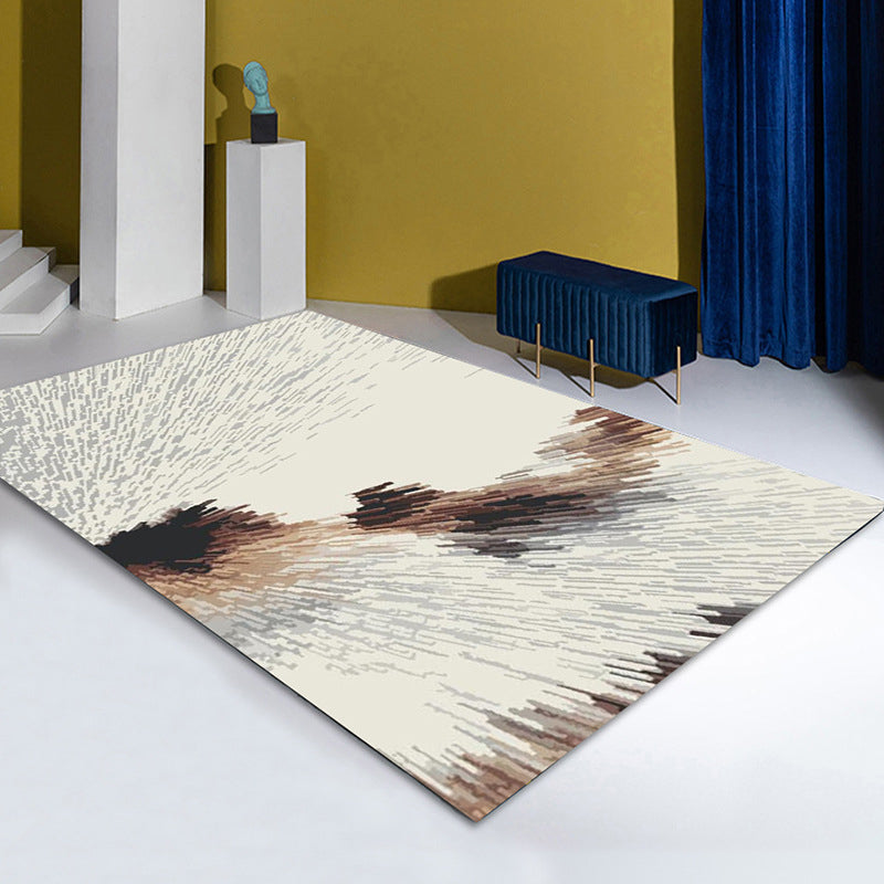 Minimalist Rug Modern Abstract Pattern Carpet Polyester Stain Resistant Area Rug for Living Room