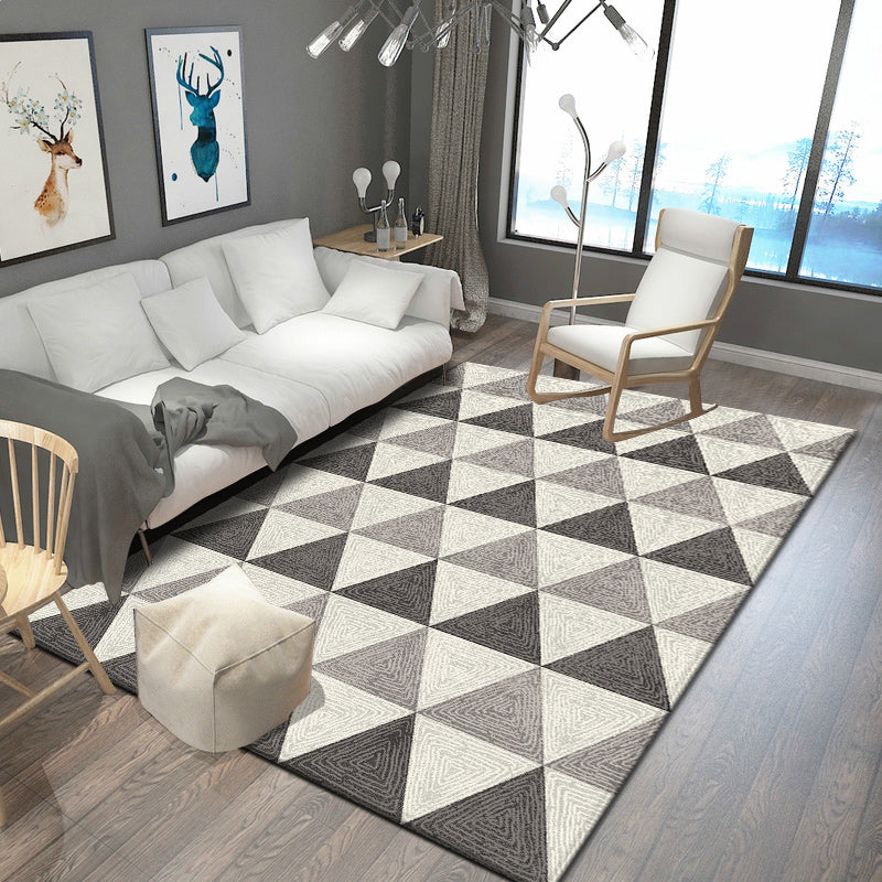 Stylish Modern Area Carpet Geometric Pattern Polyester Area Rug Anti-Slip Rug for Home Decor