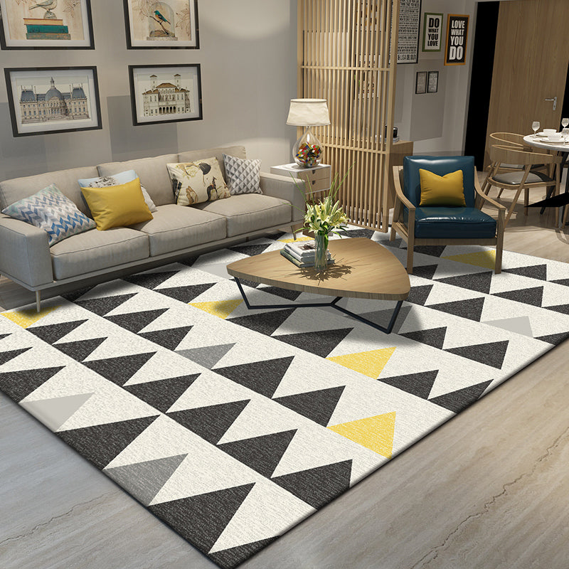 Stylish Modern Area Carpet Geometric Pattern Polyester Area Rug Anti-Slip Rug for Home Decor