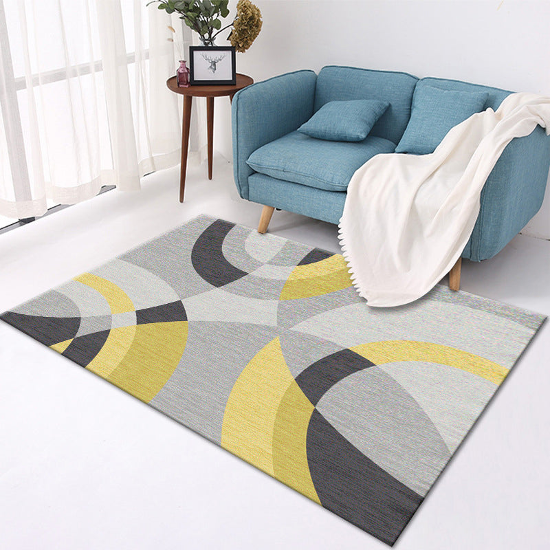 Geometric Polyester Indoor Rug Modern Patchwork Area Rug Polyester Carpet for Living Room