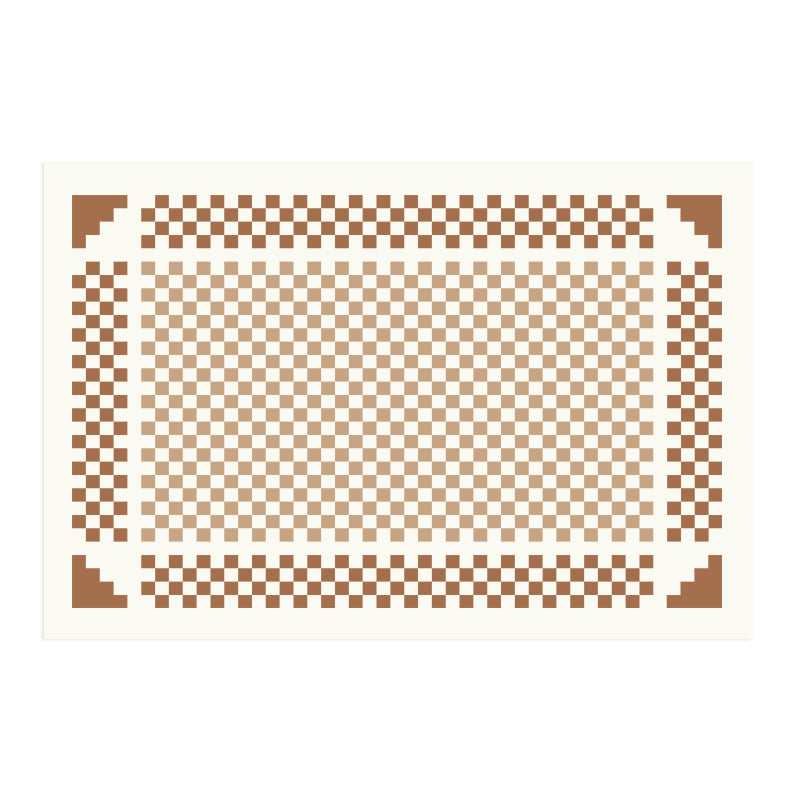 Fancy Modern Area Carpet Plaid Pattern Polyester Area Rug Stain Resistant Rug for Living Room