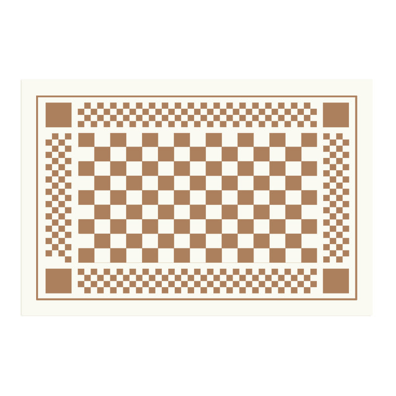 Fancy Modern Area Carpet Plaid Pattern Polyester Area Rug Stain Resistant Rug for Living Room