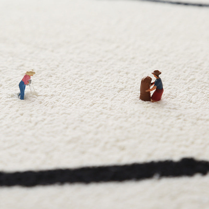 Fancy Modern Area Carpet Plaid Pattern Polyester Area Rug Stain Resistant Rug for Living Room